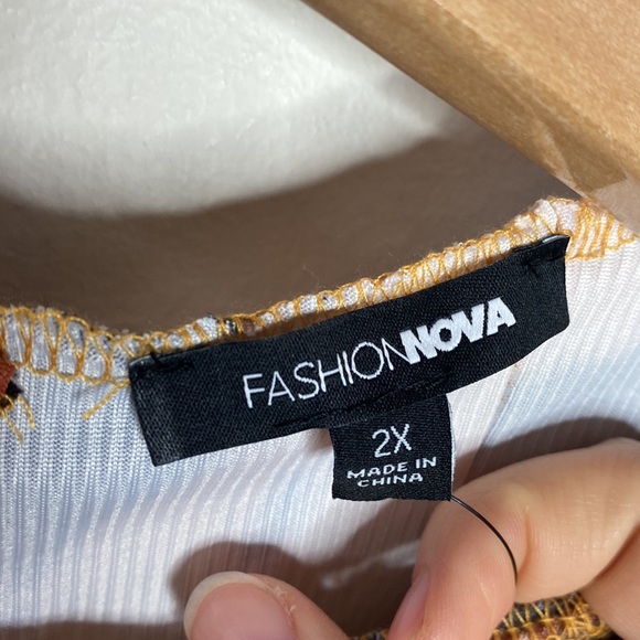 Fashion Nova Drip Splash tie dye bodysuit in rust combo size 2X - Picture 11 of 14